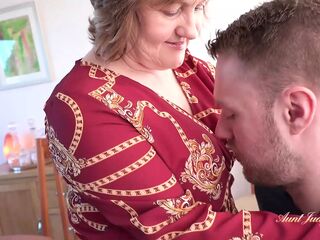 AuntJudysXXX - Mature Milf Housewife Mrs. Kugar brings home a youthful boy from the bar