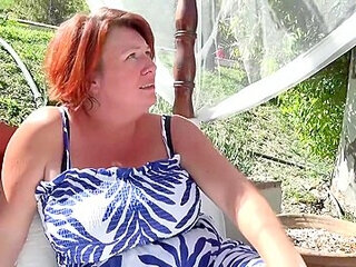 Busty Redhead Cougar Milf Jojo Fucks The Gardener